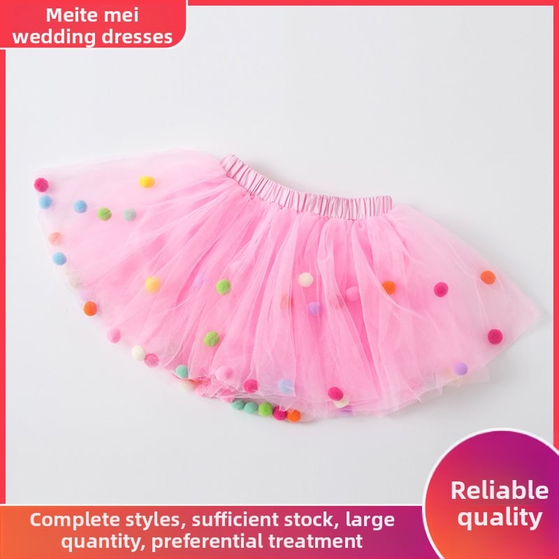 Fustă tutu prințesă din nylon pentru fetițe, model Cartoon, căptușită cu bumbac, 90% nylon, vară