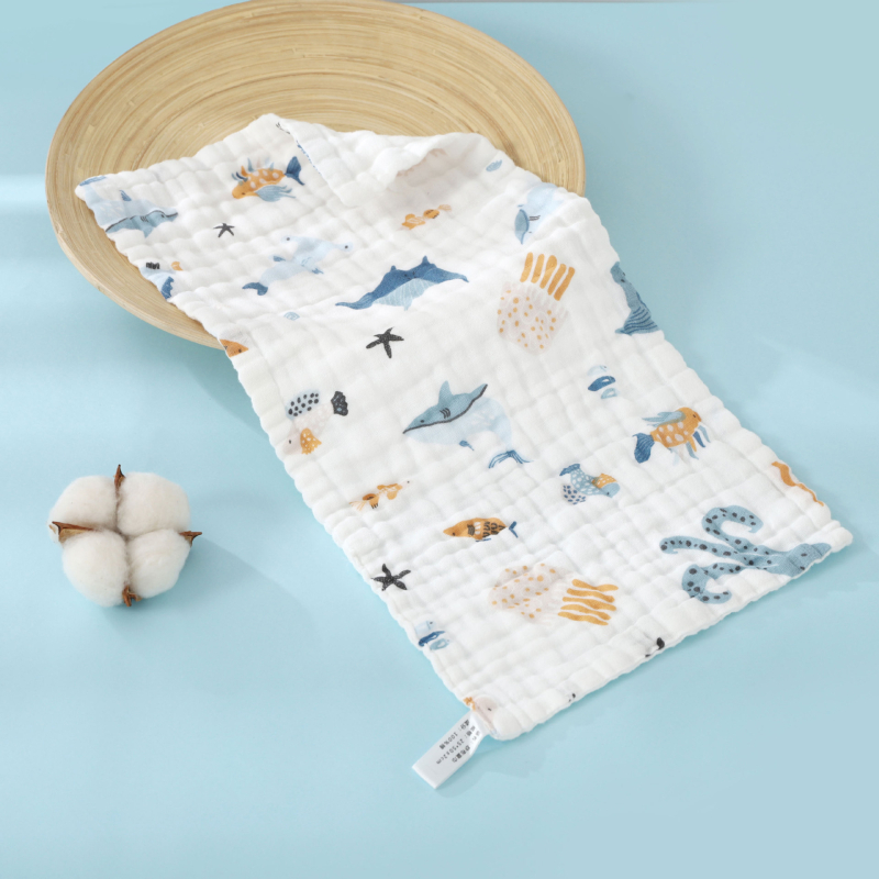 Детска памучна квадратна кърпа за лице Bamboo Blue, номер 1744/1745/1746, 40-count, тегло под 50 g