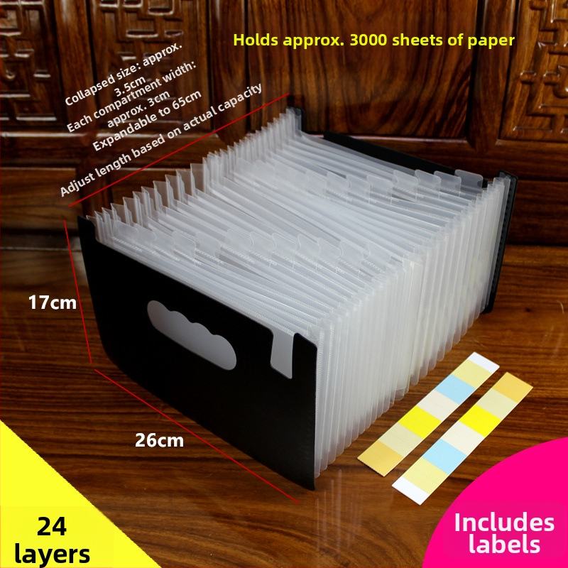 A5-ös méretű műanyag iratrendező – akordeon típusú dokumentumokhoz (számlák és nyugták), QS1546511521