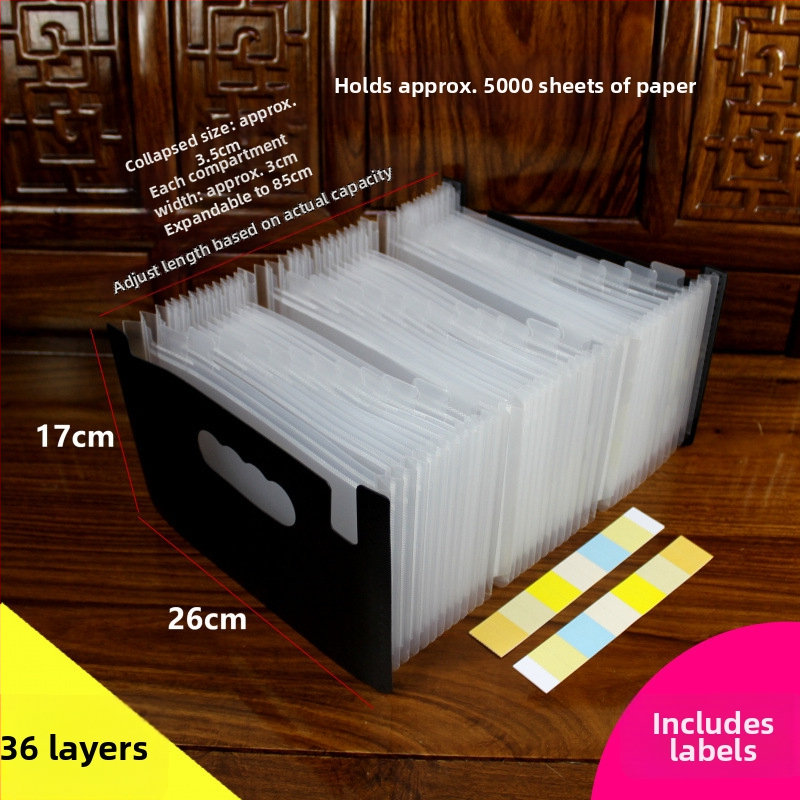 A5-ös méretű műanyag iratrendező – akordeon típusú dokumentumokhoz (számlák és nyugták), QS1546511521