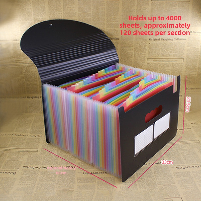 A5-ös méretű műanyag iratrendező – akordeon típusú dokumentumokhoz (számlák és nyugták), QS1546511521