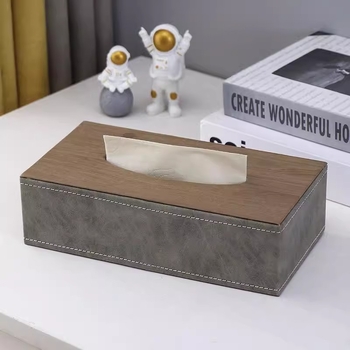 Kožna kutija za maramice za dnevni boravak — tanke papirnate maramice, moderni minimalistički stil, višestruka namjena