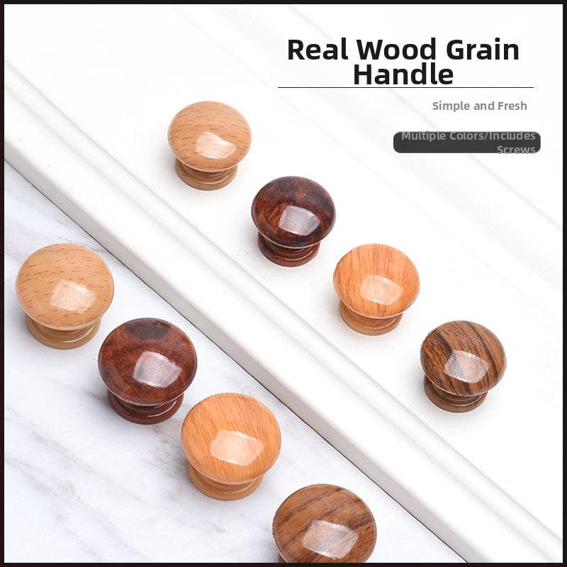 Ξύλινη λαβή ντουλάπας, κυκλικού σχήματος σε στυλ τρομπέτας, φινίρισμα μεταφοράς νερού, επιφανειακή εγκατάσταση, για πόρτες και συρτάρια, μοντέρνος μινιμαλισμός