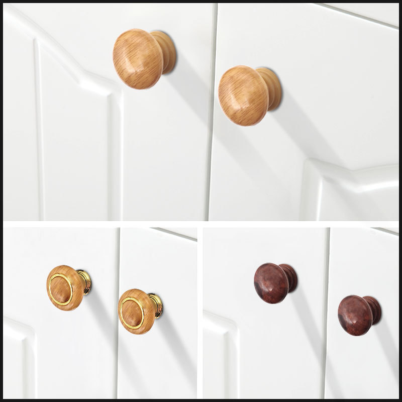 Ξύλινη λαβή ντουλάπας, κυκλικού σχήματος σε στυλ τρομπέτας, φινίρισμα μεταφοράς νερού, επιφανειακή εγκατάσταση, για πόρτες και συρτάρια, μοντέρνος μινιμαλισμός