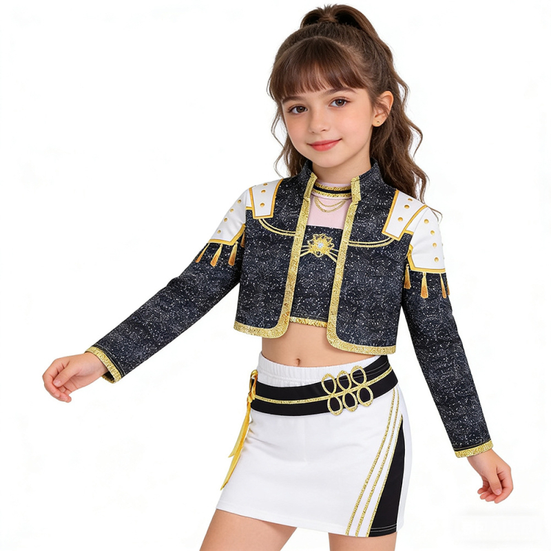 Hunter Demon Girl Group Cosplay Jelmez - Triacetate 95%+ / Regenerated Cellulose 95%+ keverék, poliészter alap, 2025 tavasz bemutató, aranyos japán-koreai stílus