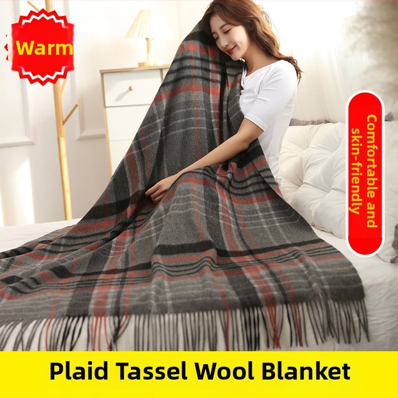 Pătură din lână cașmir, pentru toate anotimpurile, stil simplu și modern, model 20228198654