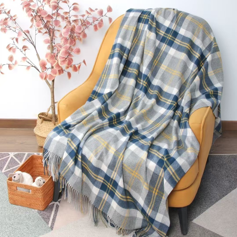 Pătură din lână cașmir, pentru toate anotimpurile, stil simplu și modern, model 20228198654