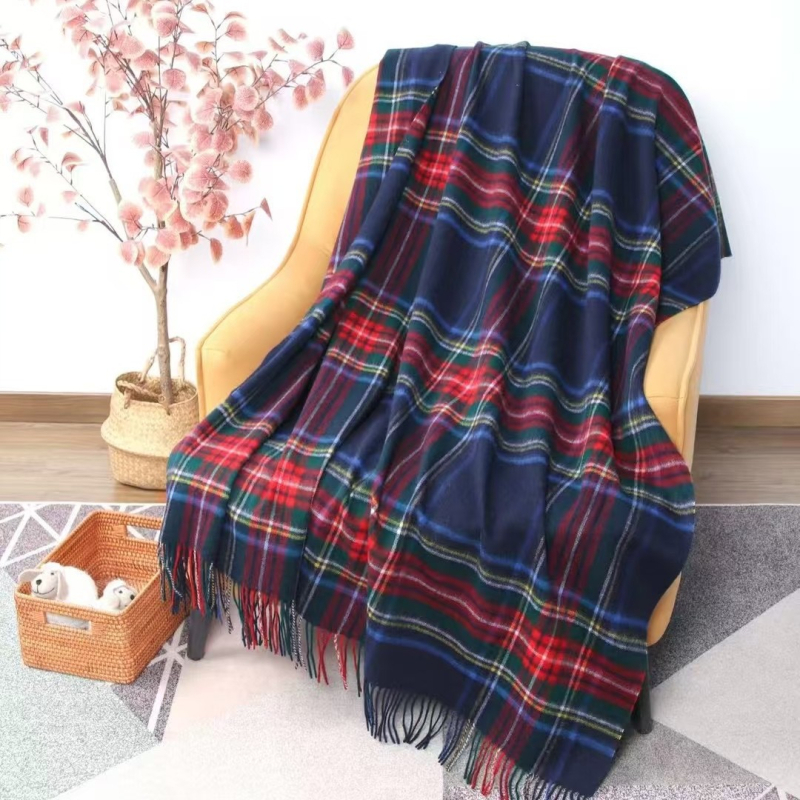 Pătură din lână cașmir, pentru toate anotimpurile, stil simplu și modern, model 20228198654