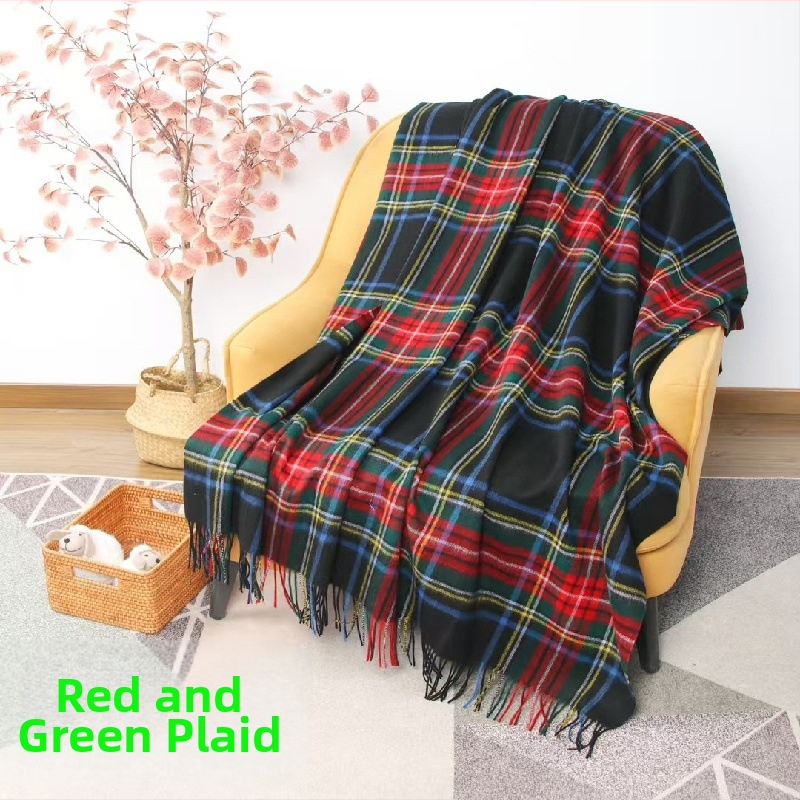 Pătură din lână cașmir, pentru toate anotimpurile, stil simplu și modern, model 20228198654