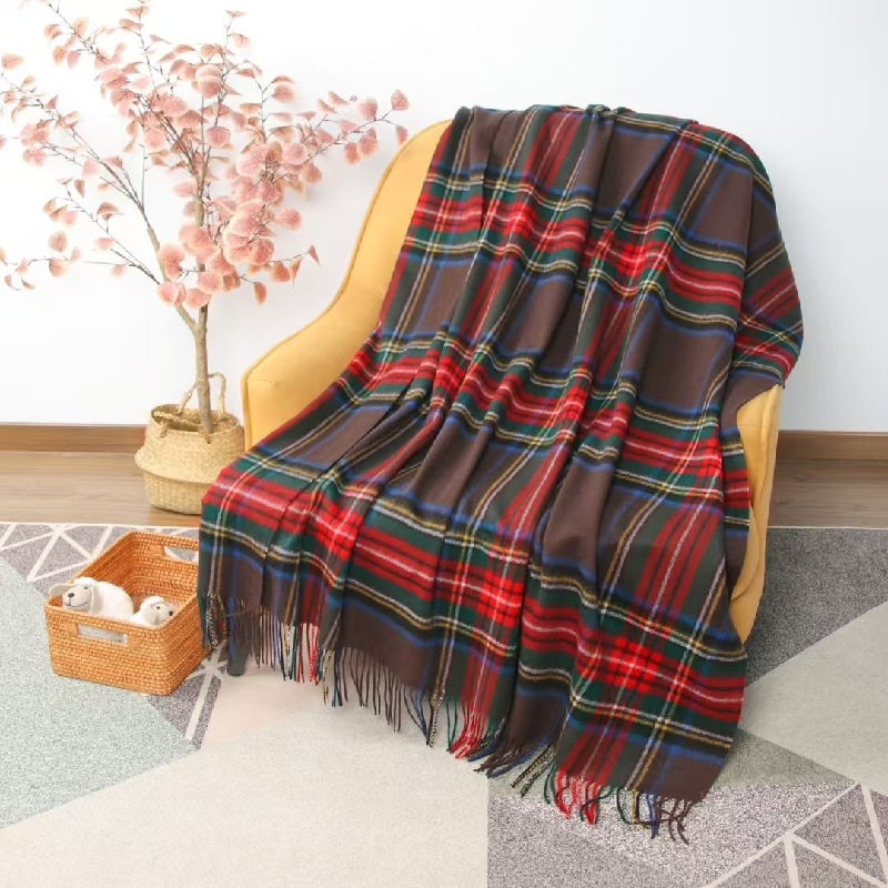 Pătură din lână cașmir, pentru toate anotimpurile, stil simplu și modern, model 20228198654