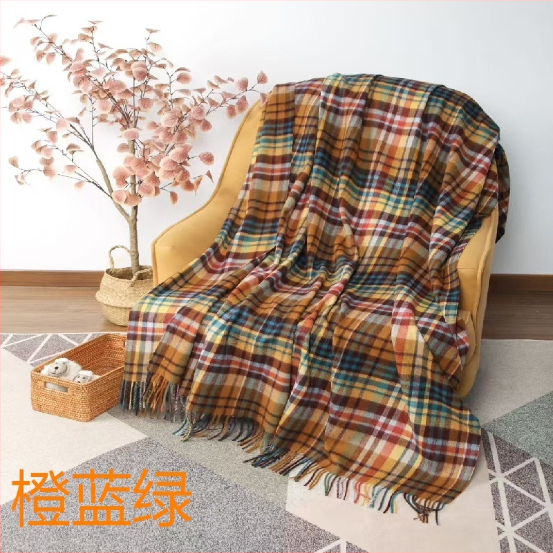 Pătură din lână cașmir, pentru toate anotimpurile, stil simplu și modern, model 20228198654