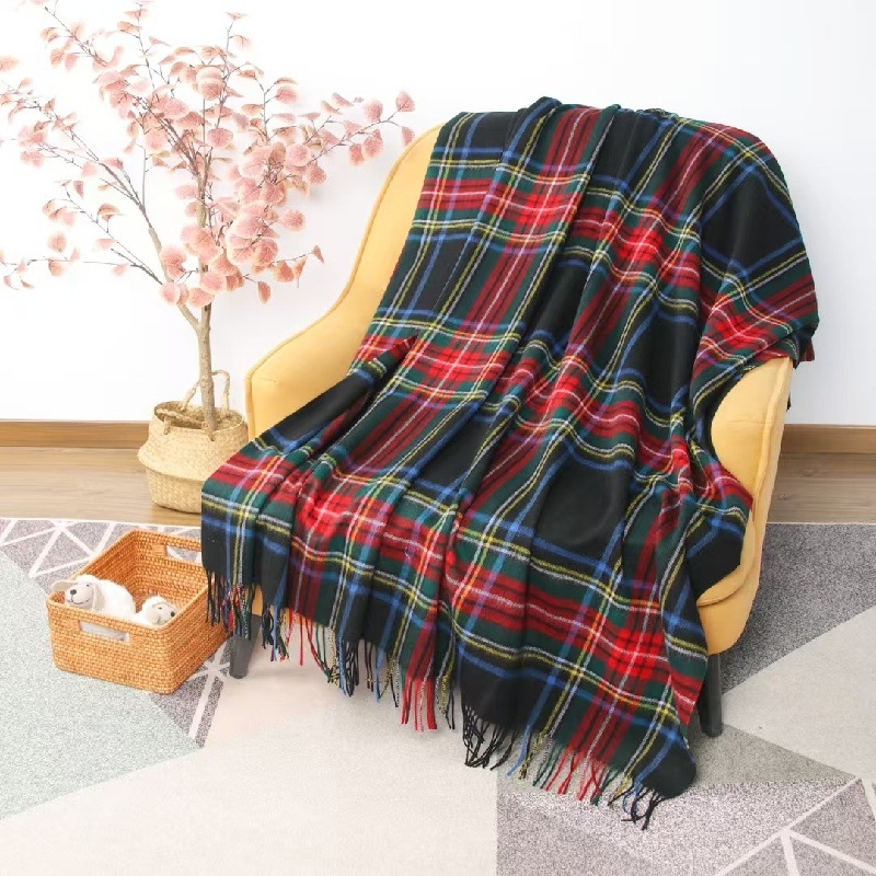 Pătură din lână cașmir, pentru toate anotimpurile, stil simplu și modern, model 20228198654