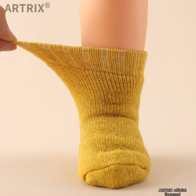 Zimné vlnené ponožky pre bábätká a deti, hrubé, dlhé ponožky, bez päty, unisex