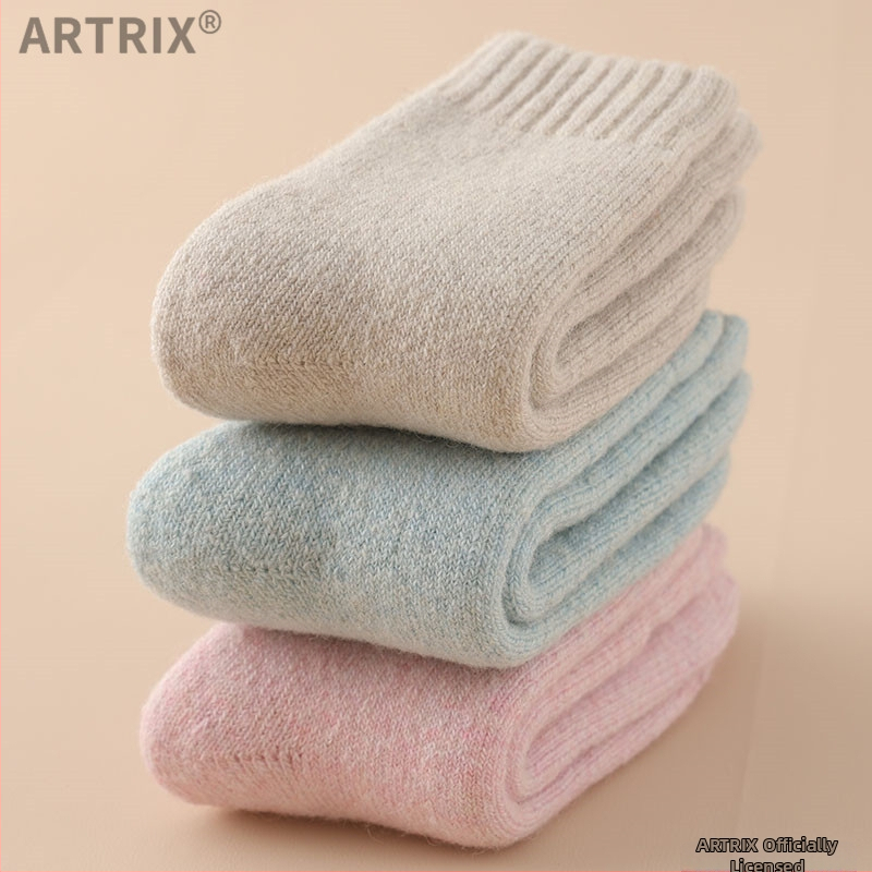 Χειμερινές μάλλινες κάλτσες για μωρά και παιδιά, παχιές, μακριές, χωρίς φτέρνα, unisex