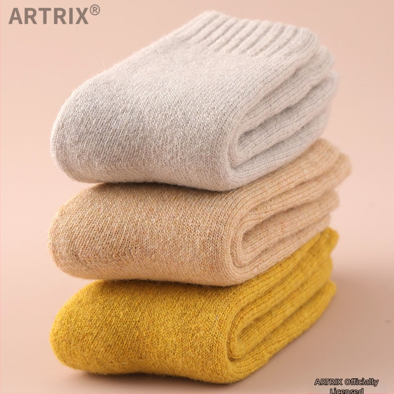 Χειμερινές μάλλινες κάλτσες για μωρά και παιδιά, παχιές, μακριές, χωρίς φτέρνα, unisex