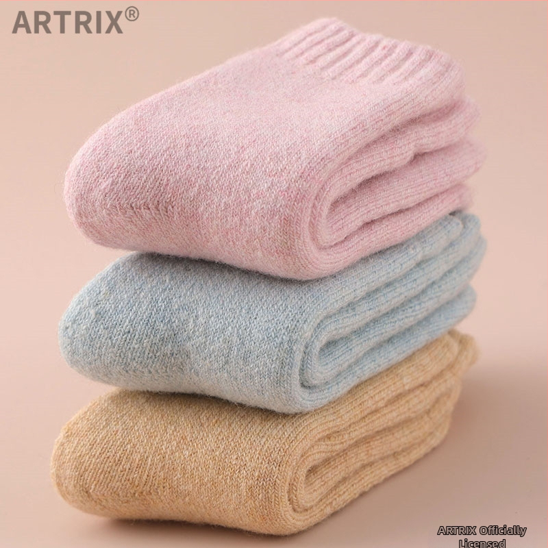 Χειμερινές μάλλινες κάλτσες για μωρά και παιδιά, παχιές, μακριές, χωρίς φτέρνα, unisex