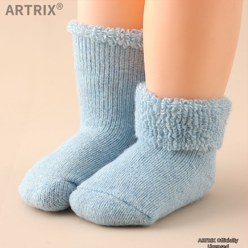 Χειμερινές μάλλινες κάλτσες για μωρά και παιδιά, παχιές, μακριές, χωρίς φτέρνα, unisex