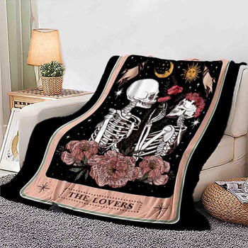 Pătură din poliester 100% cu model în dungi, greutate sub 300 g, sezon de iarnă, micșorare 3%