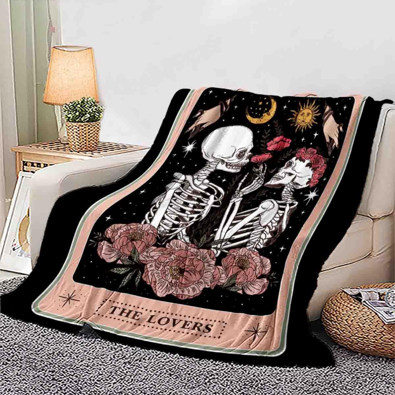 Pătură din poliester 100% cu model în dungi, greutate sub 300 g, sezon de iarnă, micșorare 3%