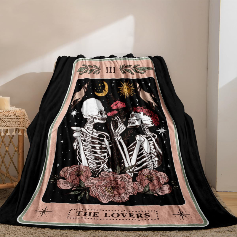 Pătură din poliester 100% cu model în dungi, greutate sub 300 g, sezon de iarnă, micșorare 3%