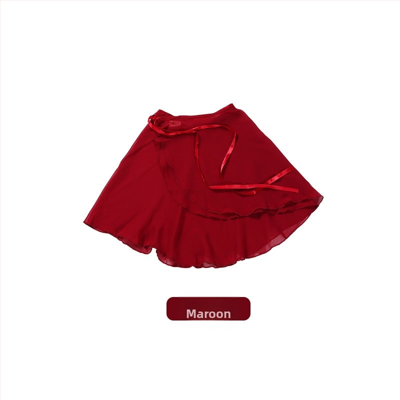 Балетна пола за танцова практика, китайски стил, свеж и сладък, шифон над 95% основна тъкан, Зима 2024, обработка при висока температура