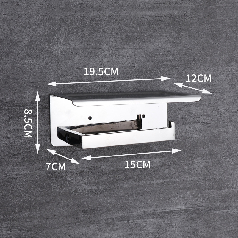 Cutie de perete pentru șervețele și hârtie igienică, din oțel inoxidabil, finisaj polizat, formă pătrată, Jinhan
