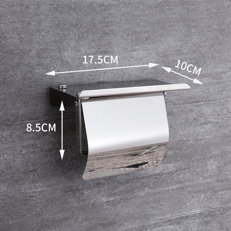 Cutie de perete pentru șervețele și hârtie igienică, din oțel inoxidabil, finisaj polizat, formă pătrată, Jinhan