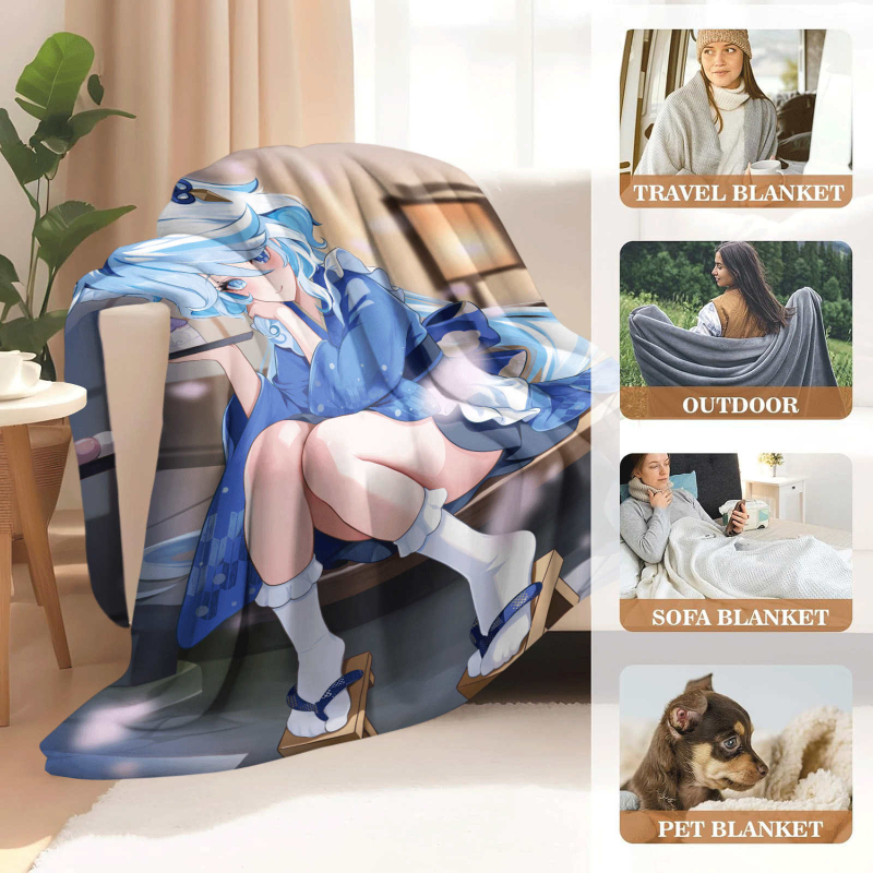 Pătură din velur flanel, 270 g, material poliester, model cu desene animate, personalizabil