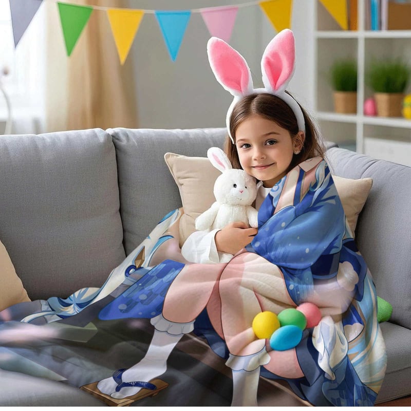 Pătură din velur flanel, 270 g, material poliester, model cu desene animate, personalizabil