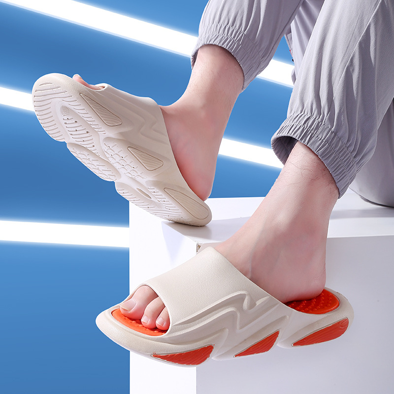 Watkins ανδρικές παντόφλες για καλοκαίρι, πλαστικό επάνω μέρος, αντιολισθητική παχιά σόλα, PVC σόλα