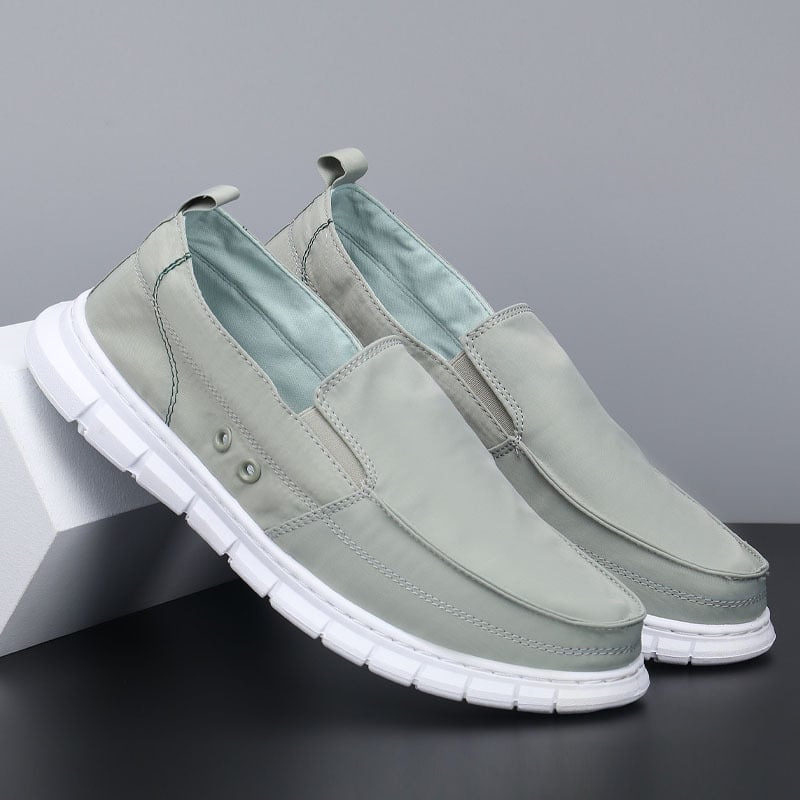 Ανδρικά slip-on καμβά παπούτσια, αναπνεύσιμα, χαμηλού ύψους, καουτσούκ σόλα, με ρίγες