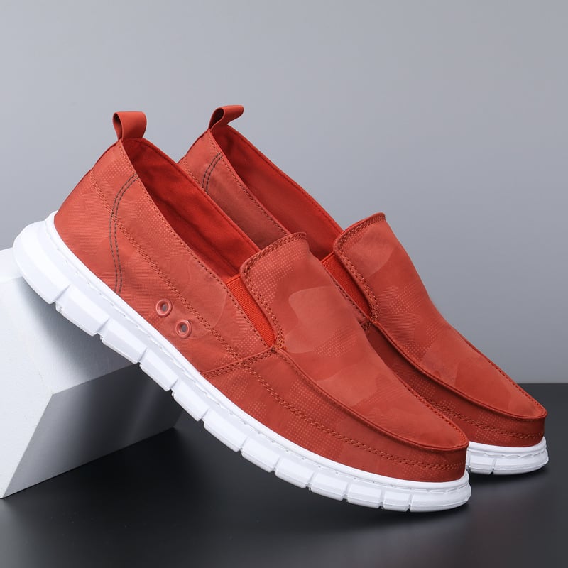 Ανδρικά slip-on καμβά παπούτσια, αναπνεύσιμα, χαμηλού ύψους, καουτσούκ σόλα, με ρίγες