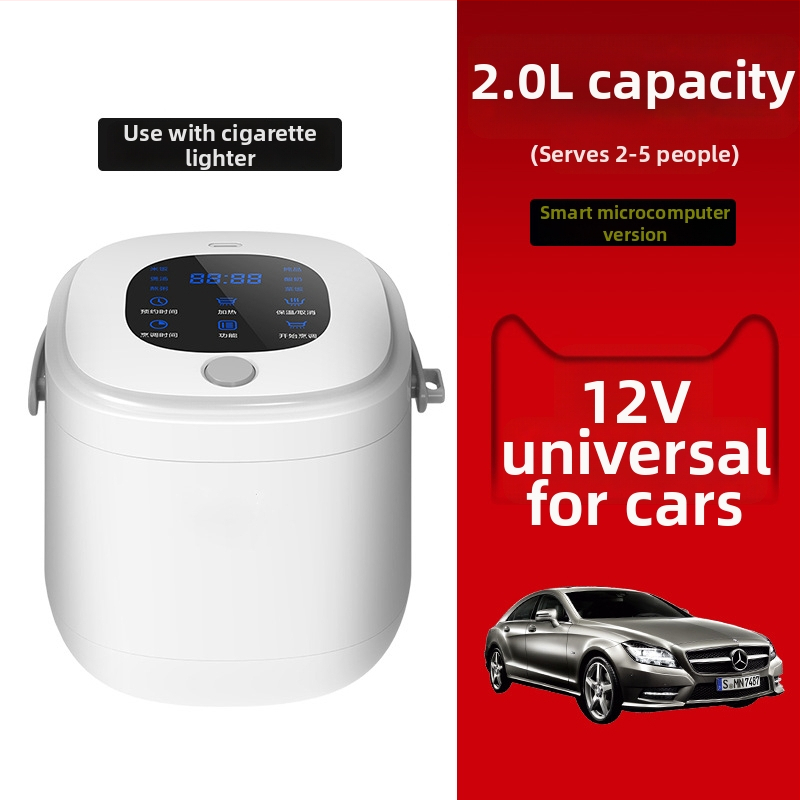 Autóban használható rizsfőző M25, 100W, PP anyag, 12V/24V/220V kompatibilitás
