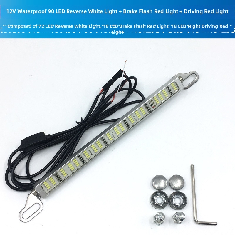 Automobilové LED svetlo pre spätné radenie a brzdové svetlo s 120 SMD lampou na poznávaciu značku, 12–24V, LED, životnosť 10000 h