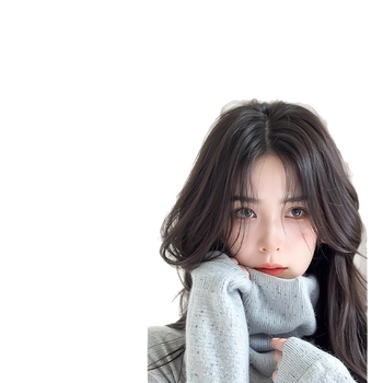 Перука с бретон за жени – обем в короната, покрива посивяване, централно разделен бретон, влакна устойчиви на висока температура, половин ръчно преплетена