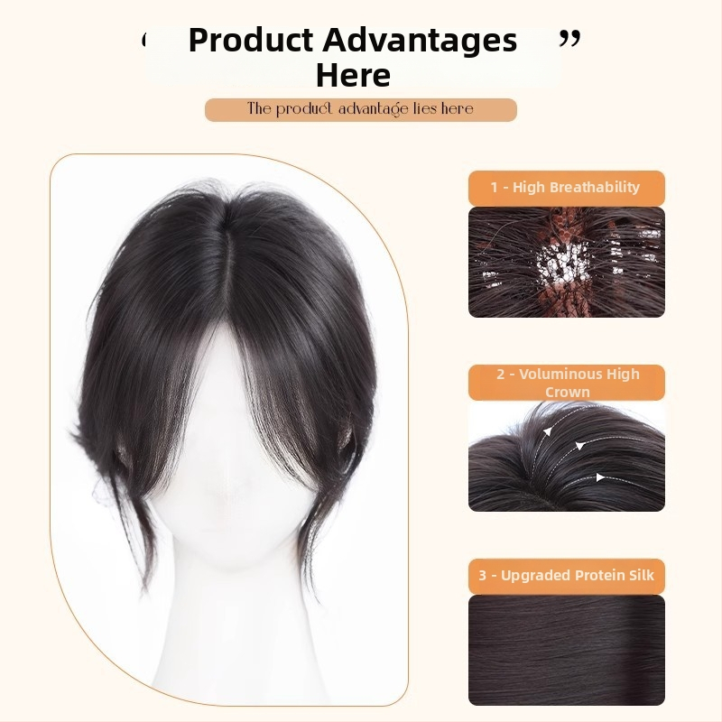 Parochňa s ofinou pre ženy – objem na temene, kryje šediny, vlákna odolné voči teplu, polopriemyselne tkaná