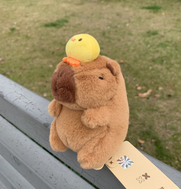 Капибара плюшена висулка за чанта, кратък плюш, пълнител PP памук, универсален, за възраст 14+