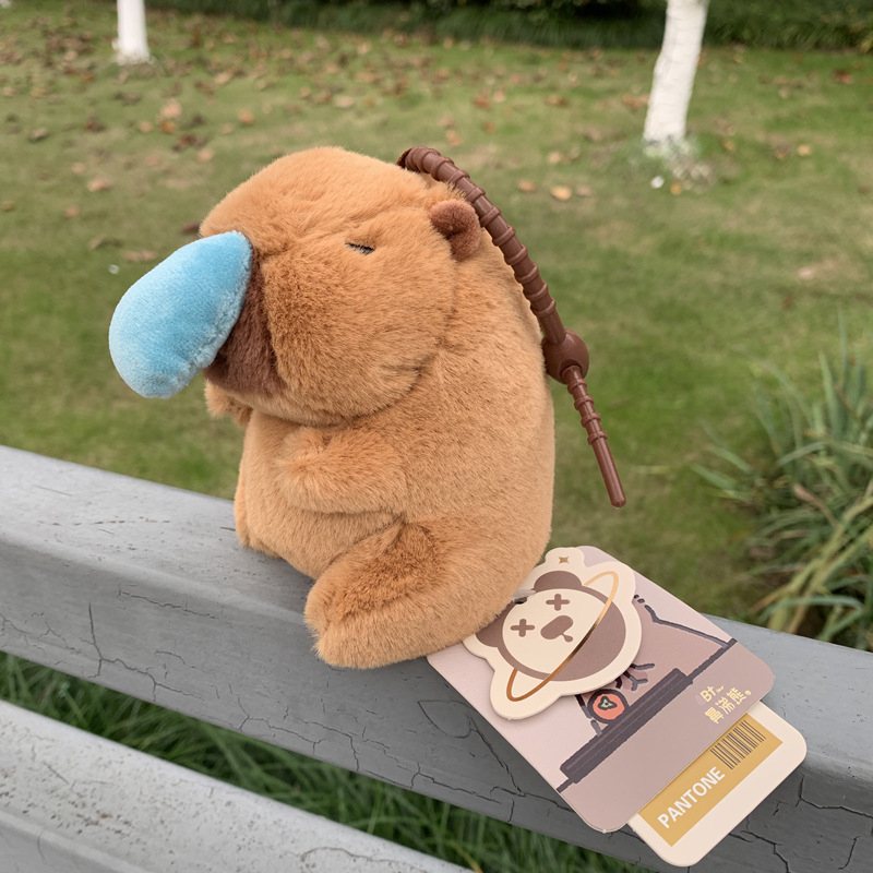 Капибара плюшена висулка за чанта, кратък плюш, пълнител PP памук, универсален, за възраст 14+