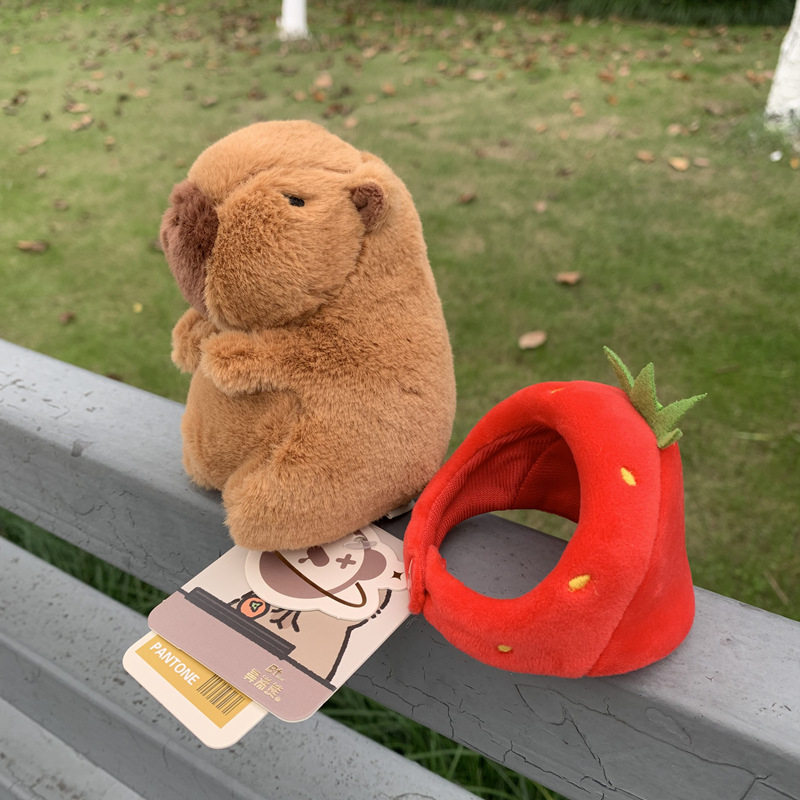 Капибара плюшена висулка за чанта, кратък плюш, пълнител PP памук, универсален, за възраст 14+