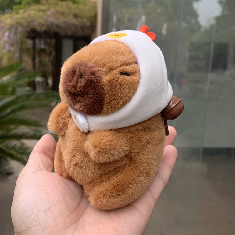 Капибара плюшена висулка за чанта, кратък плюш, пълнител PP памук, универсален, за възраст 14+