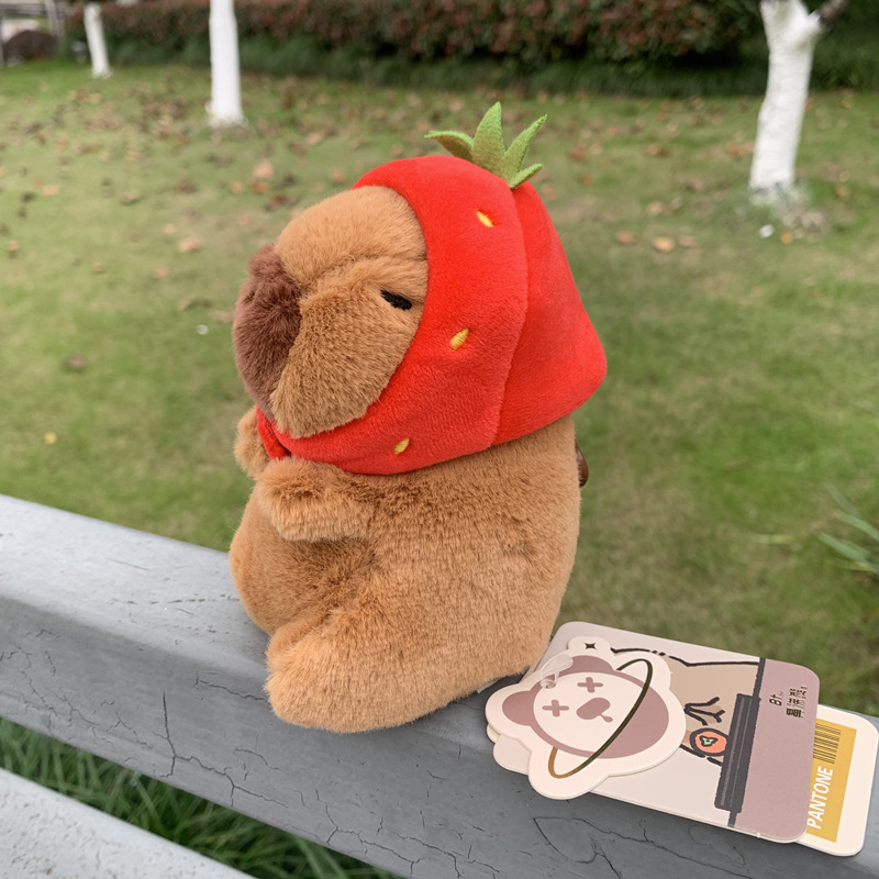 Капибара плюшена висулка за чанта, кратък плюш, пълнител PP памук, универсален, за възраст 14+