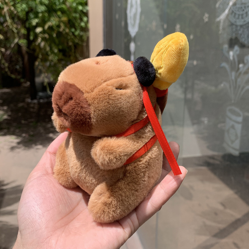 Капибара плюшена висулка за чанта, кратък плюш, пълнител PP памук, универсален, за възраст 14+