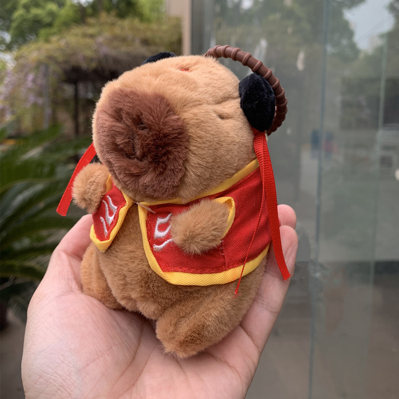 Капибара плюшена висулка за чанта, кратък плюш, пълнител PP памук, универсален, за възраст 14+