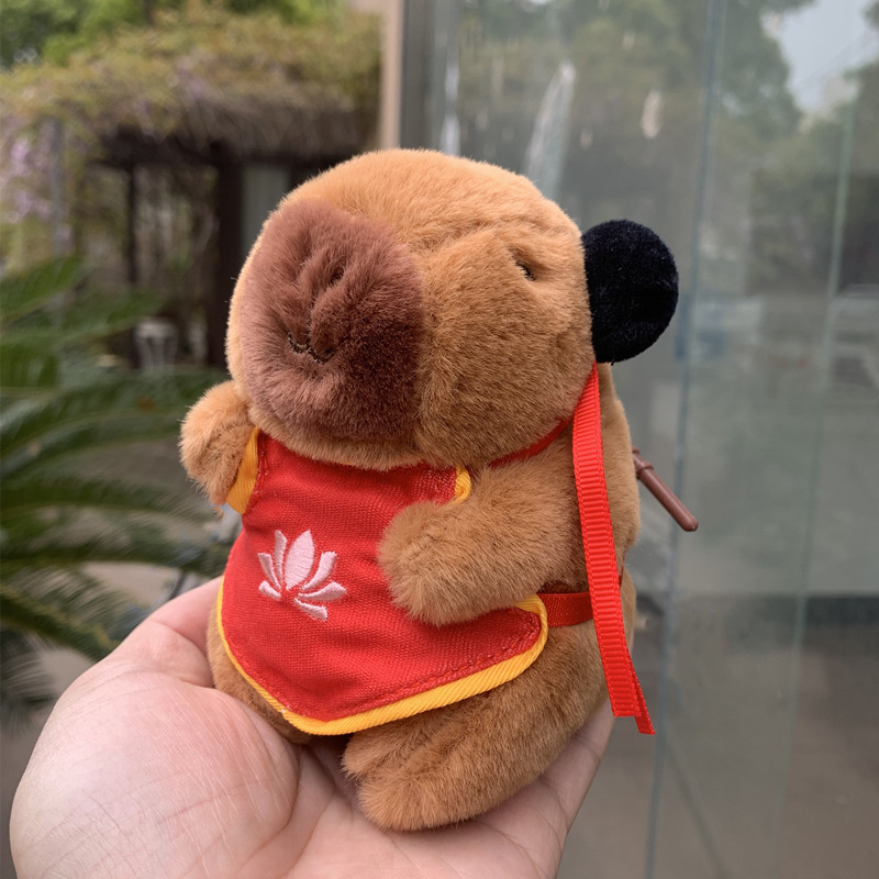 Капибара плюшена висулка за чанта, кратък плюш, пълнител PP памук, универсален, за възраст 14+