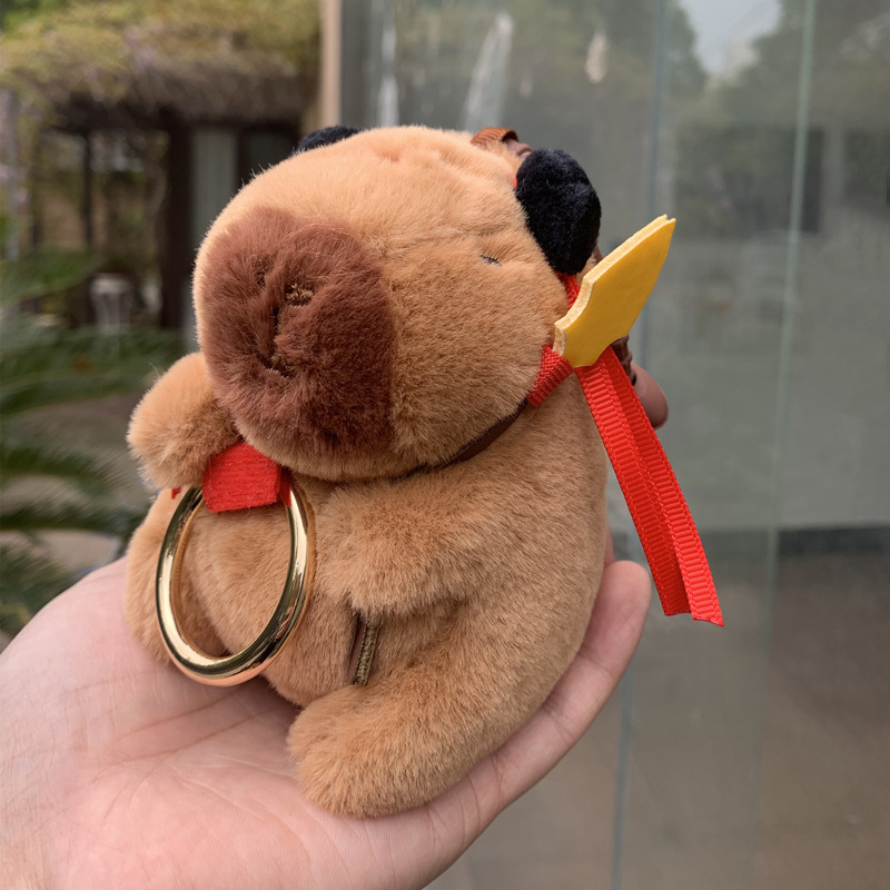 Капибара плюшена висулка за чанта, кратък плюш, пълнител PP памук, универсален, за възраст 14+