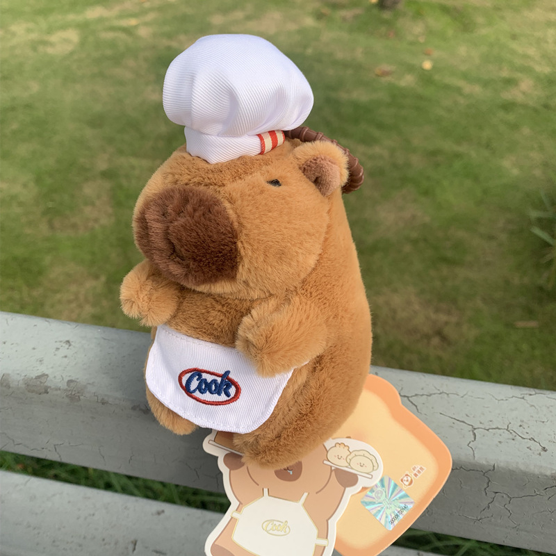 Капибара плюшена висулка за чанта, кратък плюш, пълнител PP памук, универсален, за възраст 14+