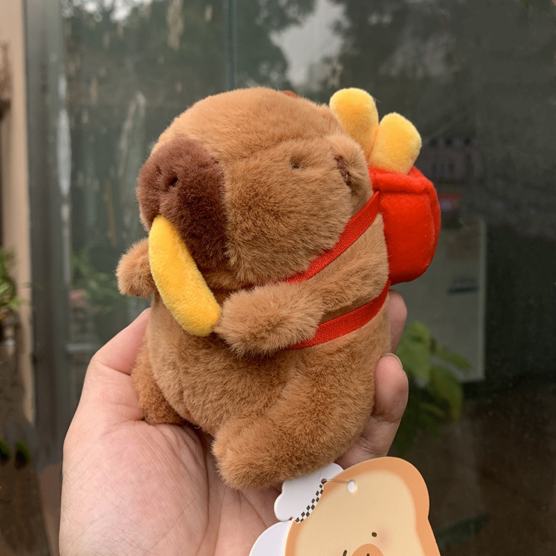 Капибара плюшена висулка за чанта, кратък плюш, пълнител PP памук, универсален, за възраст 14+