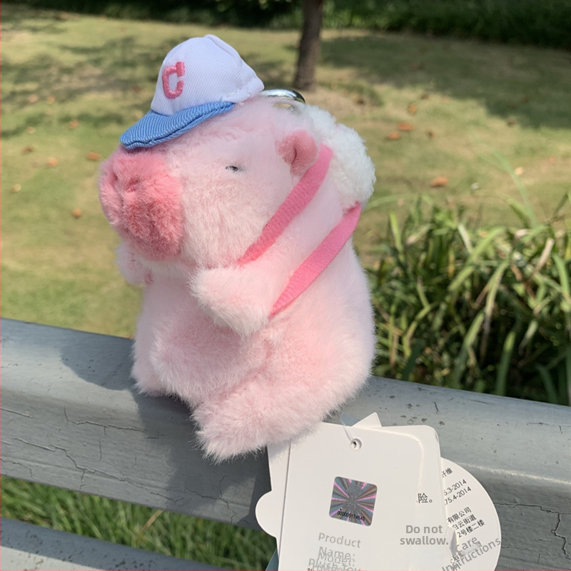 Капибара плюшена висулка за чанта, кратък плюш, пълнител PP памук, универсален, за възраст 14+