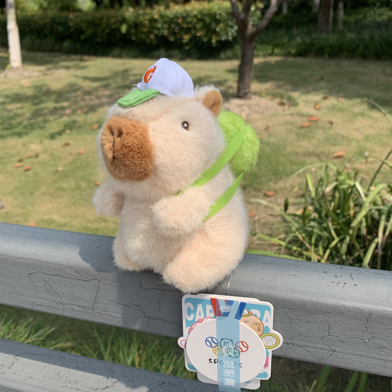 Капибара плюшена висулка за чанта, кратък плюш, пълнител PP памук, универсален, за възраст 14+