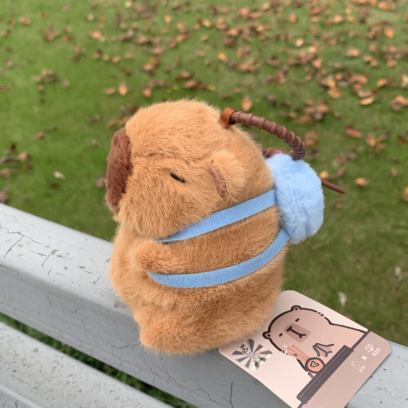 Капибара плюшена висулка за чанта, кратък плюш, пълнител PP памук, универсален, за възраст 14+